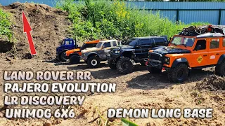 Это Вам НЕ ПАРКЕТНИКИ! ... Пять внедорожников и МОЩНЫЙ ПОДЪЕМ в гору ... RC OFFroad 4x4