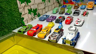 Looking for disney pixar cars on the rocky road, lightning mcqueen, jackson storm, cruz ramirez, flo