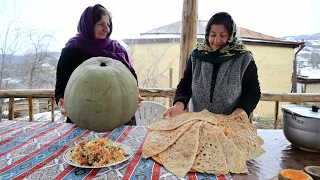 Pumpkin kutabs in snowy weather | The national dish of Azerbaijan | Great recipe