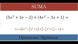 SUMA de Expresiones  Algebraicas.