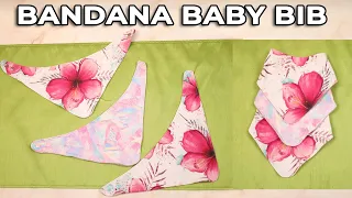 DIY Bandana Baby Bib in 10 minutes [How to sew a bandana baby bib with FREE pattern ]