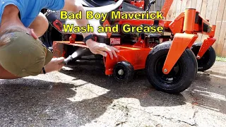 Washing and Greasing the Bad Boy Mowers Maverick - All 8 Grease Points!!