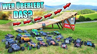 Welches RC AUTO fliegt am WEITESTEN?! - XXL WEITSPRUNG CONTEST!