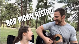 Daddy/daughter duet “Bad Moon Rising” CCR acoustic cover