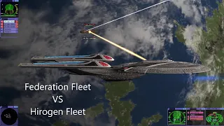 Federation Fleet VS Hirogen Fleet | Star Trek Bridge Commander Battle |