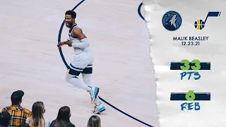 Malik Beasley SEASON-HIGH 33 Points & Ties Career-High 7 Threes Made | December 23, 2021