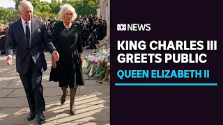 King Charles III greets mourners outside Buckingham Palace | ABC News