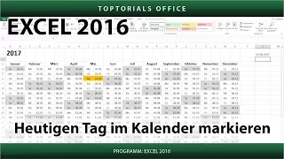 Heutigen Tag im Kalender markieren (Excel)