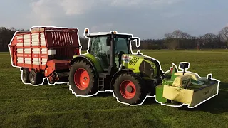 mowing fresh grass for the cows! - Claas Arion 530 // Dairy farm Lusseveld (2022) DJI Drone