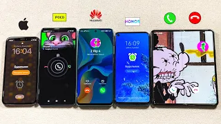 Alarm, Viber + Incoming Call iPhone Xs + POCO X5 Pro + Huawei NY90 + Honor 20 Pro + Z Fold 3