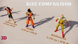 Anime Characters Size Comparison 3D | 2020 3D Comparison