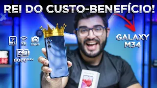 Estou IMPRESSIONADO com o Novo Galaxy M34! 5G, NFC, Super Bateria e Câmera na faixa de R$ 1.100!