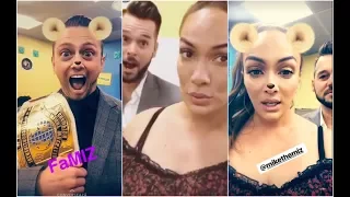 Nia Jax and Mike Rome hanging out with The Miz and Apollo Crews