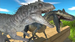 The journey of The jurassic world Battle at Big Rock allosaurus! - Animal Revolt Battle Simulator