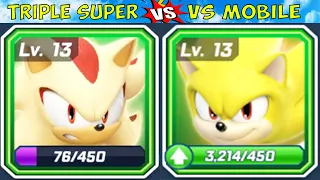 Sonic Forces Party Match: Lv.13 Super Shadow (Triple Super) vs Lv.13 Movie Super Sonic (vsMobile)