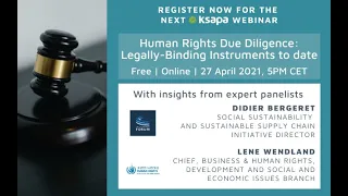 Ksapa Webinar - Human Rights Due Diligence: Legally-Binding Instruments to date - 27 April 2021 - EN