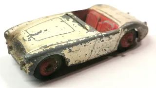 Dinky restoration of Austin Healey No. 109. Making a replacement chassis. Diecast model toy.