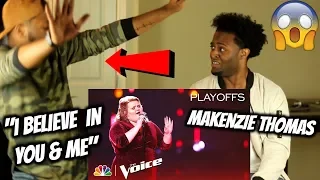 MaKenzie Thomas Sings "I Believe in You and Me" - The Voice 2018 Live Playoffs Top 24