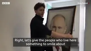 портрет Путина в лифте/реакция людей/ Putin portrait in lift