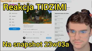 Reakcja TIDZIMI na snapshot 23w03a - shot z live 18.01.23