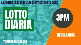 Diaria 3:00 PM Loto Nicaragua hoy  lunes 28 de agosto, 2023.🟢Loto Jugá 3, Loto Fechas | Resultados