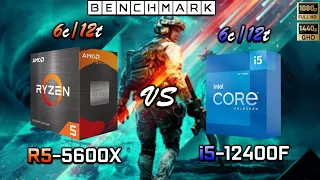 Ryzen 5 5600X vs Intel i5 12400F //Benchmark // Test in 7 Games