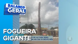 Fogueira de quase 16 metros de altura será queimada na cidade de Cumbe no dia 15 deste mês - BGM