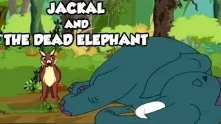 Jackal And Dead Elephant (जैकल और मृत हाथी) Funny Hindi Animated Stories  | Panchatantra Tales