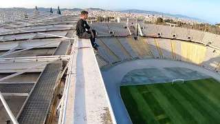 How We SNUCK into Barcelona’s Olympic Stadium 🇪🇸 (police close-call)