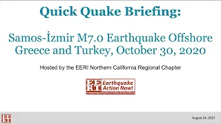 Quick Quake Briefing: M7.0 Samos Island (Offshore Greece and Turkey) Earthquake October 30, 2020