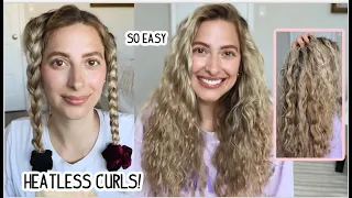 UPSIDE DOWN BRAID! HEATLESS CURLS I BET YOU'VE NEVER TRIED