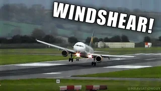 WINDSHEAR = WOBBLY LANDING! Airbus A320/A321 Battling Crosswinds at Bristol Airport (Storm Callum)