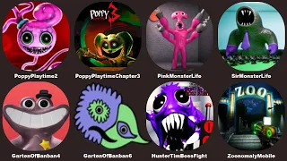 Poppy Playtime Chapter 3 Mobile,Garten of Banban 6+4,Zoonomaly,Pink Monster Life 7,Hunter Tim Boss