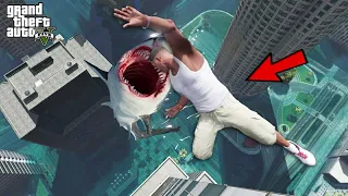 Scary MEGALODON Attack Eats Me In Gta 5 | Biggest SHARK Attacked | Lovely Boss
