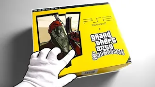 PS2 "GTA San Andreas" Console Unboxing + Definitive Edition Gameplay || GTA Sandreas Definitive