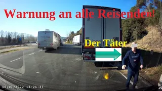 In Spanien fast ausgeraubt! Täter und Masche mit Dashcam aufgenommen! Warnung an alle Reisenden!