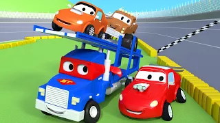 Carl Super Ciężarówka -  Przewoźnik samochodów - Mieście Samochodów 🚚 ⍟ Bajki Dla Dzieci