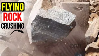 ASMR Primary Jaw Crusher in action Impact Crusher Working Super rock quarry crushing operations