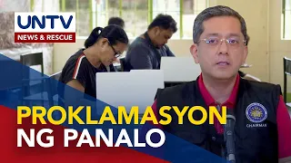 Mga nanalong kandidato, agad ipoproklama pagkatapos ng bilangan; BSKE, generally peaceful – COMELEC