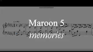 Maroon 5 - Memories Original score(piano version) cover musescore