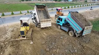 Nice Incredible New Project LandFill By KOMATSU D31P Bulldozer Push Soil , 5Ton Truck , Part2 End,