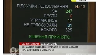 ВР підтримала проект закону про амністію у 2016 році