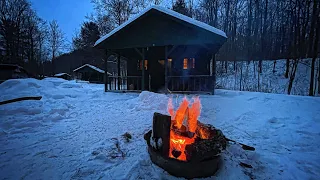 Winter Camping in 0 degree temperature | Allegany State Park