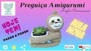 ✅🦥Preguiça Porta Suculenta de Amigurumi🦥