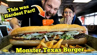 Monster Texas Burger Challenge | ManvFood | Molly Schuyler | Burnt Mouth