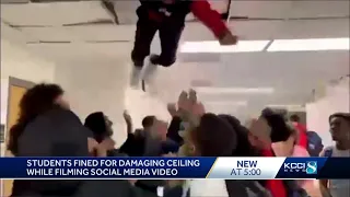 Iowa high school students fined for damaging ceiling while filming social media video