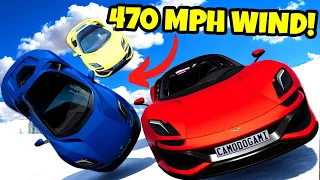 Using EXTREME WINDS During a Snow Mountain Race in BeamNG Drive Mods!