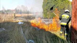 OSP Błonie alarmowo do pożaru trawy