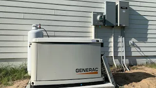 Installing our new 24kw Generac generator with electrical wiring.