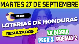 Sorteo 9PM Loto Honduras, La Diaria, Pega 3, Premia 2, Martes 27 de Septiembre del 2022 | Ganador 😱🤑